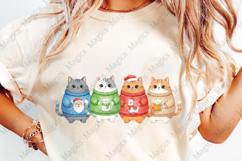 Cute Christmas Cats in Sweaters Png Product Image 4