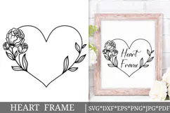 Floral Wreath Svg Cut File. Heart Roses Frame Png Clipart. Product Image 1