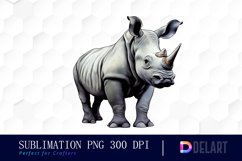Rhinoceros Watercolor Sublimation Art Product Image 1