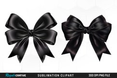 Watercolor Black Bow Illustration Clipart Product Image 1
