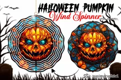 Halloween Pumpkins Wind Spinner | Creepy Pumpkin PNG Product Image 1