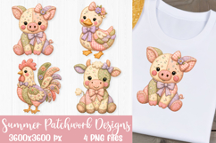 Summer Patchwork Animal Sublimation Designs PNG Files Product Image 3