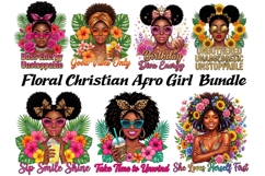 Black Girl Summer PNG Bundle | Floral Afro Girl Product Image 1