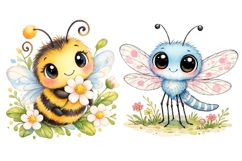 12 Spring Bugs Clipart Bundle, Watercolor Insects PNG Product Image 6