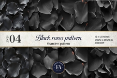 Black Rose Petals Pattern digital papers | Roses pattern Product Image 1