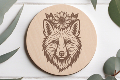 Fox SVG with Flowers | Foxes Laser Engraving Cut Files Product Image 2