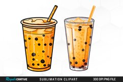 Watercolor Bubble Tea Fun Clipart Product Image 1