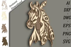 Horse multilayer Svg/Indian Horse//3D Layered Cut File Product Image 1