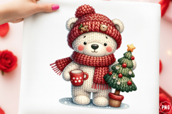 Faux Yarn Snowman Christmas Png, Cute Christmas Snowman Png, Product Image 1