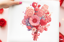 3d Sublimation Red Floral Clipart Graphic Product Image 1