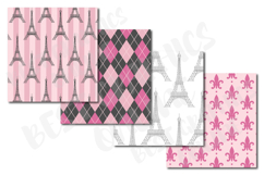 28 Pink Paris Digital Papers Set Eiffel Tower Oh la la Paper Product Image 2