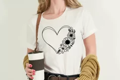 Sunflower Svg, Flower Heart Svg, Heart Svg Product Image 2