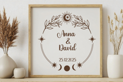 Celestial Moon Phases Frames SVG Designs| 4 Witchy Frames Product Image 3