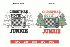 Merry Christmas, christmas movie junkie svg and sublimation Product Image 1