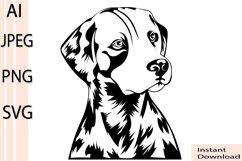 Dalmantian Dog/Dog Svg/Png/Jpg/Ai/Cut Dalmantian Portrait Product Image 1