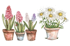 14 Watercolor Spring Flowers Clipart, Vintage Botanical Product Image 2