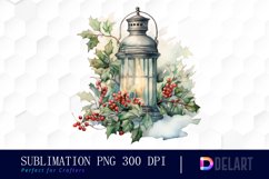 Watercolor Vintage Lantern Sublimation Clipart Product Image 1