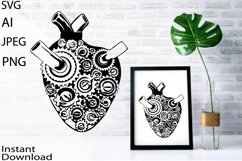 Heart motor Svg/Jpg/Png/Ai/Technological heart/Vector heart Product Image 1