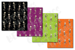 Dancing skeletons digital papers Halloween background paper Product Image 2