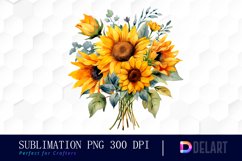 Watercolor Sunflower Arrangement Clipart Product Image 1
