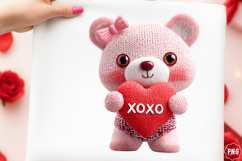 Whimsical Valentines Teddy Bear Clipart Product Image 1