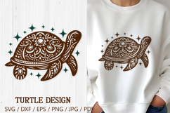 Celestial Sea Turtle SVG. Tribal Turtle Mandala PNG clipart Product Image 1