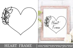 Floral Wreath Svg Cut File. Heart Leaves Laurel Frame Png. Product Image 1