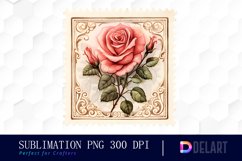 Watercolor Valentine Postage Stamp , Clipart Design Product Image 1