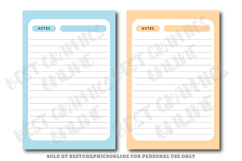 Pastel Colors Printable Notebook, Paper Writing paper Bundle Product Image 2