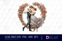 Watercolor Couple Dance Clipart, Illustration PNG Product Image 1