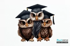 Graduation Owl Friends Sublimation PNG Clipart Product Image 1