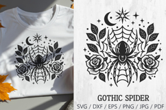 Gothic Spider Web Roses SVG and PNG Clipart Product Image 1