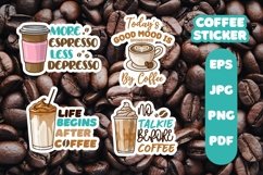 Coffee quotes sticker printable, funny coffee Product Image 1