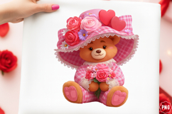 Valentine Pink Teddy Bear Png Product Image 1