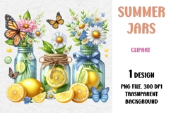 Summer Clipart, Bottles and Jars, PNG Product Image 1