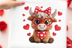 Cute Highland Cow Valentine’s Day Png Product Image 1