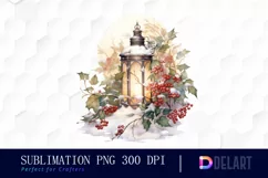 Watercolor Vintage Lantern Sublimation PNG Clipart Product Image 1