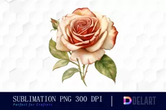 Watercolor Vintage Valentine Rose Clipart, Sublimation Art Product Image 1