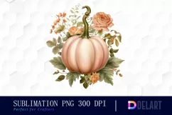 Watercolor Vintage Pumpkin Garden Clipart Design Product Image 1