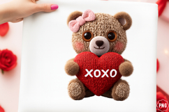 Crochet Yarn Valentine Teddy Bear Png Product Image 1