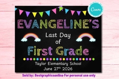 Rainbow Last Day of School Chalkboard Poster or Sign - Canva Product Image 1