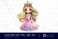 Princess Watercolor Clipart PNG Product Image 1