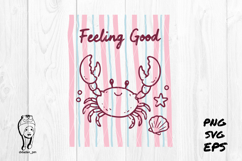 feeling good crab Summer Preppy Hand Drawn Product Image 2