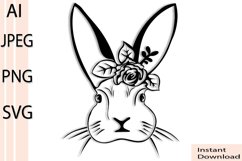 Bunny Svg/Png/Jpg/Ai/Rabbit trick Svg/Bunny paper cut Product Image 1