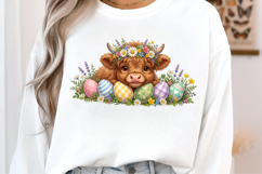 Easter Highland Cow PNG Product Image 1