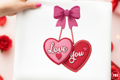 love you Valentine Heart Word Art Clipart, Product Image 1