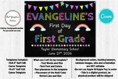 Rainbow First Day of School Chalkboard Poster or Sign Canva Product Image 3