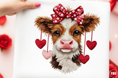 weatercolor Valentine cute calf clipart Product Image 1