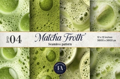 Matcha Foam Pattern, Matcha Froth Texture Digital Paper Product Image 1