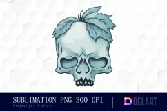 Watercolor Skull Halloween PNG Clipart Product Image 1